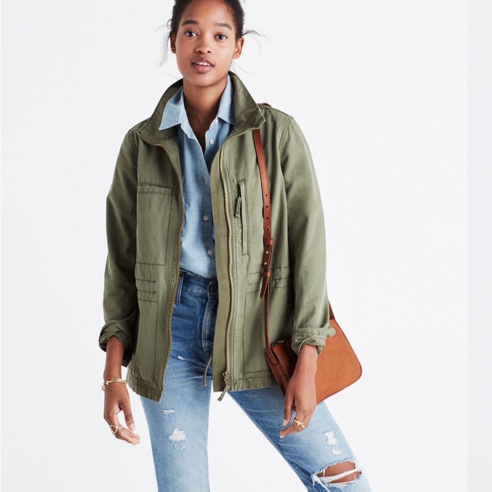 Madewell Fleet Military Utility Black Jacket Size Medium